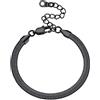 GOLDCHIC JEWELRY Bracciale a catena a serpente piatto per donne e uomini, 3 mm/5 mm, braccialetto a maglia a spina di pesce, 16,3 + 5,1 cm, 6.3+2 Inches (16+5cm), Acciaio inossidabile, Nessuna pietra