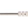 CARILLO HOME - Bastone tenda acciaio lucido terminale Quadro Linea Oro - Estensibile da 110 a 200 cm