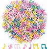 Bofanze 500 Pezzi Note Musicali in legno Colorate, Colori Macaron, Piccolo Nota Legno Decorative, Coriandoli Colorati a Forma di Note Musicali, Nota Decorative per Matrimoni, Feste, Scrapbooking