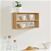 [en.casa] Scaffale da Parete Libreria Sospesa Scaffale Pensile con 2 Scomparti Mensola Rettangolare da Muro in Bambù 50 x 15 x 30 cm Naturale