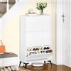 YITAHOME Scarpiera con 3 alette, scarpiera stretta, colore bianco, scarpiera regolabile, 118 x 24 x 70 cm, per ingresso, corridoio