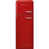 Smeg RÉFRIGÉRATEUR 2 PORTES ANNÉES 50 ROUGE CHARNIÈRES À GAUCHE
