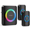 TECKNET Campanelli Wireless, TeckNet Campanello Senza Fili Portatile Wireless Doorbell, 60 Suonerie, Indicatori LED, 600M Operativo a grande Distanza, 5 Volumi Selezionabili Con illuminazione RGB
