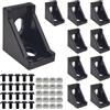 AYWFEY Set di 10 staffe angolari 2020, connettori L, 20 dadi T M5, 20 bulloni esagonali M5, guide T 1/4 20/20 V in alluminio