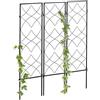 Relaxdays Griglia per Rampicanti, Set da 3 Pannelli da Piantare per Piante, 122 x 31 cm, Traliccio Giardinaggio, Nero