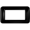 GEWISS - GW22514 Placca Top System, in Tecnopolimero Finitura Lucida, 4 Posti, Nero Toner, System