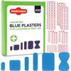 SOL 200 cerotti blu per kit di pronto soccorso, impermeabili, per cucina, catering, preparazione di cibi, dimensioni piccole e assortite, resistenti e lavabili, copertura rapida di tagli e abrasioni
