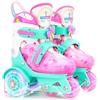 4-Pejiijar Pattini a Rotelle 4-Pejiijar Unicorno Dinosauro Sirenetta per Bambini Ragazzi Principianti, Rosa, Verde, XS(27~30), 3 Ruote Regolabili con LED, Ruote Luminose