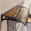 kufu01 Tettoia per Porta e Ingresso,Pensilina Tettoia per Porta,Pensilina Copriporta in Policarbonato Staffa in Alluminio Resistente Agli Urti da 300kg,Tendalino per Finestra Moderno (60x220cm/24x87,D)