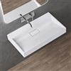 doporro Lavabo da Appoggio Lavabo Bagno Rettangolare Sospeso da 70cm Bianco Lucido, Lavandino Bagno da Minerale Fuso Senza Foro per Rubinetto 70x46x11 cm, Set di Scarico Incluso Colossum19
