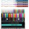 RMIVEGLIA Set da 48 Penne Gel Colorate - 12 Metallizzate, 12 Glitterate, 12 Neon, 12 Acquerello - Ideale per Disegno e Scrittura