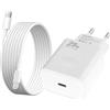 KenSera 25W Caricatore per iPhone 14/14 Pro/14 Pro Max/14 Plus/13/13 Pro/13 Pro Max/12/11/XS/XR/X/SE/iPad, [Certificato MFi Apple] Caricabatterie Rapido Spina USB C Alimentatore con Cavo USB C a Lightning