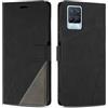 SONWO Cover per Realme 8 / Realme 8 PRO, Flip Caso in PU Pelle Case Cover Custodia con Slot per Schede e Supporto Stand per Realme 8 / Realme 8 PRO, Nero