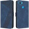 OKZone Cover per Oppo A12/A7/A5S, Custodia in PU Pelle per Oppo A12/A7/A5S, Custodia a Libro Protettiva Folio Portafoglio con Chiusura Magnetica e Slot per Carte Wallet Case Flip Cover (Blu)