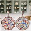 JGZTJXNK Set 2 sottopentola in ceramica con base in sughero e cordino, presine tonde vintage, adatte per pentole/ciotole/mestoli/bacini/tazze/e pirofile, decorazione cucina (17 cm)