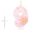 lasuroa Candela di Compleanno Rosa con Numero, 7,2cm Margherita Scintillanti Candela con Numero Topper per Torta Decorazione Ideale Compleanno Festa Baby Shower e Anniversario di Bambine Regali (9)