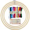 Mewtush 3 PCS Kit Ricamo, Kit Principianti con Telaio, 1 Scatola Aghi e 12 Colori Filo da Ricamo, Perfetto Punto Croce e Lavori Artigianali, Regalo Creativi