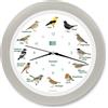 KOOKOO Singvögel RC grigio seta, Orologio con 12 uccelli canterini autoctoni e richiami naturali, con movimento al quarzo radiocontrollato RC