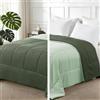 Exclusivo Mezcla Piumone Senza Copripiumone 135x200 cm Reversibile Bicolore | 220GSM in Microfibra, Leggera, Morbida, Traspirante e Confortevole, per Tutto l'Anno, Lavabile in Lavatrice, Verde
