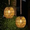 Mucek Lampade solari per esterni, da appendere, 2 pezzi, per esterni, resistenti alle intemperie, con corda, lampada solare da appendere per esterni, giardino, decorazione solare, lampada a sospensione per