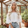 Sapphirewigs - Parrucca a fascia ondulata Platino Biondo Sintetica per capelli lunghi e ondulati da donna, senza colla, aspetto naturale, densità 150%, 66 cm