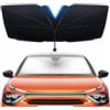 DEPOCA Ombrello Parasole Parabrezza Auto 140x80cm Pieghevole Con Rivestimento Titanio Argento Struttura - Taglia Grande per Auto Grande