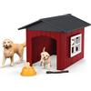 SCHLEICH 42722 Caseta de Perro con Golden Retrievers, da 3 Anni, Farm World - playset, 9 Pezzi