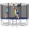 Redkid, Trampolino da giardino per esterni, Ø 305/366 cm, con rete di sicurezza, scala, canestro da basket, portata 600 kg, blu 12FT-1 (366 cm)