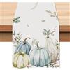 Bonhause Runner da Tavola Con Foglie di Eucalipto - Decorazione Autunnale per Tavola del Ringraziamento, Cucina e Casa - 33 x 183 cm