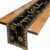 Tarklanda Runner da Tavolo per Compleanno Nero Oro Decorazione per La Tavola di Compleanno, 35 x 180 cm