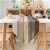Hanrunsi Runner da Tavolo Grigio Moderno Marrone Lino per Pranzo Legno Texture Stripe Colorato Rustico Vecchio Tappetino Set per Soggiorno Cucina Festa Matrimonio 33x183cm