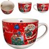 GMM Grande Tazza Natalizia in ceramica, Tazza mug grande Natalizia, Tazzone natalizio, Ottima qualità, Regalo di Natale. (Babbo/orsetto)