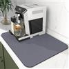YQBFTC Tappetino Scolapiatti Assorbente,40×30cm Super Assorbente Tappetino Lavello da Cucina con Supporto in Gomma Antiscivolo,Asciugatura Rapida Tappetino per Macchina Caffè,Grigio Scuro
