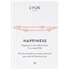 LUUK LIFESTYLE Bracciali in acciaio inossidabile con ciondolo e dedica HAPPINESS, gioielli per donne, idea regalo, portafortuna, filigrana, scintillante, femminile, nei colori oro, argento e rosa