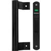 XIUXLI Chiusura con serratura su un lato, serratura con gancio per finestra per porte scorrevoli Serratura con serratura (Single side Handle Set Black)