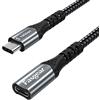 Fasgear Cavo di prolunga USB 10 Gbps USB 3.1 Gen 2 Tipo C da maschio a femmina Supporto per cavo Uscita video 4K Compatibile per porta Thunderbolt 3, Mac-Book Pro, Dell XPS, Swit-ch (1.8m, Nero)