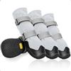 OHCOZZY Scarpette Cane Antiscivolo con Cinghie Riflettenti, Alti Stivali per Cani Impermeabili, Resistenti all'Usura, Suola in Gomma per Cani per Cani Piccoli Medi Grandi 4 Pezzi(XL, Grigio)