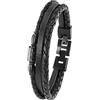 s.Oliver Bracciale in acciaio inossidabile/pelle per uomo, bracciale, fornito in confezione regalo per gioielli