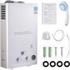 Teodute GPL 16L Scaldabagno a Gas Propano, Scaldabagno Istantaneo Senza Serbatoio da 32KW con Kit Doccia, Bruciatore per Caldaia per Campeggio, Camper, Casa(Argento)