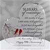 Qunclay Regalo per Il 50° Anno di Matrimonio, Anniversario, Matrimonio, Cuore, Matrimonio, Decorazione, Regalo per Coppie, Genitori, Donne, Mamma, Marito, Moglie