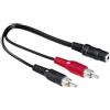 HAMA Cavo Adattatore, 2 RCA M/Jack 3.5 mm, Nero