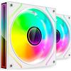 Mars Gaming MF-3DPROX2, Kit 2x Ventole PWM 120mm, Illuminazione ARGB Triplo Infinity Mirror 360°, Sistema di Controllo PWM, Cuscinetti FDB, Ventole PC con Compatibilità Totale ARGB, Bianco