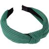 Blausky 1 cerchietto per capelli da donna, nodo annodato, vintage, ampio tessuto retrò, antiscivolo, alla moda, accessorio per capelli, per donne, verde scuro A