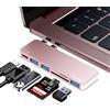 RayCue Adattatore USB C HUB per MacBook Pro/MacBook Air 2020 2019 2018 13 15 16 USB-C Accessori Compatibile con MacBook Pro con 3 porte USB 3.0, Lettore di schede TF/SD, Thunderbolt 3 Power Delivery