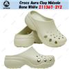 Crocs Aura Zoccolo Intersuola Bone White 211367-2Y2 Unisex Taglia