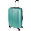ITACA - Valigia Grande Rigida Viaggio Rigide. Trolley Grande con 4 RuoteDoppie Girevoli. Materiale ABS Valigia Rigida Grande Resistente e Leggero TSA, Acquamarina