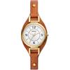 Fossil Orologio Carlie da donna, Movimento al quarzo a tre lancette con cinturino in pelle, Tono Oro E Marrone
