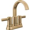 Delta Albion Centerset, rubinetto da bagno dorato con 2 maniglie, rubinetto per lavello da bagno Delta con sistema di scarico in metallo, portata 1,2 GPM, bronzo champagne