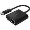 Belkin USB-C to Ethernet + Charge Adapter, BLK (60W PD)