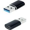 Nanocable 10.02.0012 - Adattatore USB-A 3.1 verso USB-C, USB-A/M-USB-C/H, Noir